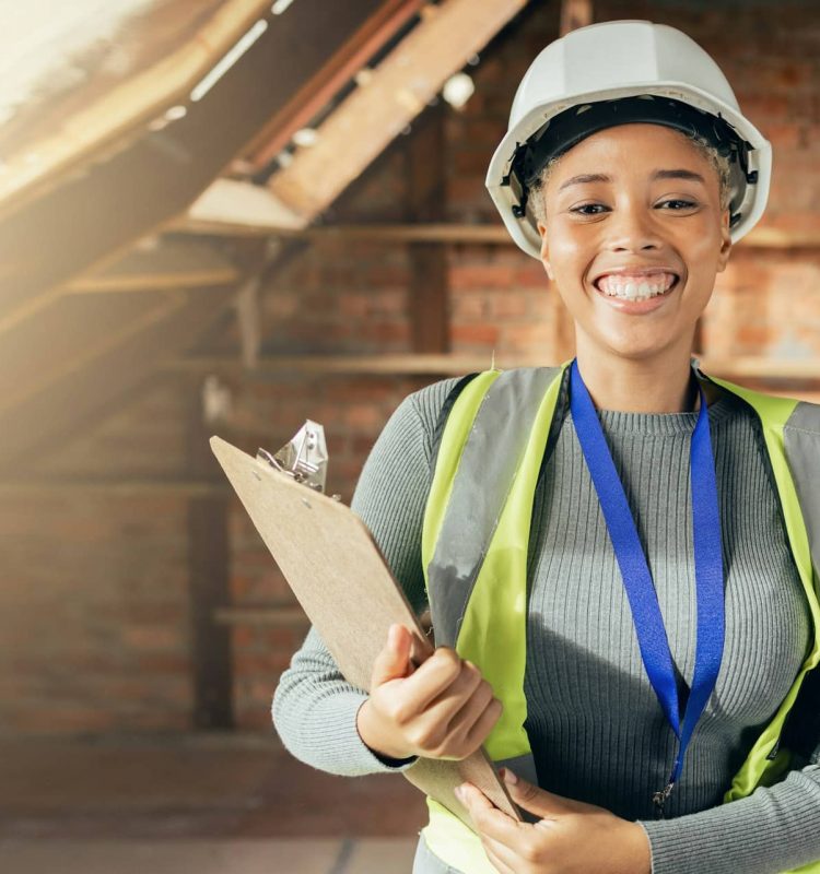 Engineering, checklist and electrician in house basement for inspection, maintenance or electrical